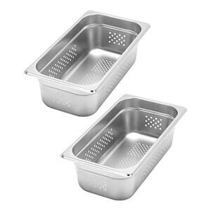 1/3 Size 4" Deep, NSF Anti-Jam Perforated Stainless Steel Steam Table Hotel  Pan